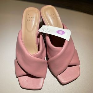 Women's Clementine Padded Crossband Heels in Dark Pink - A New Day